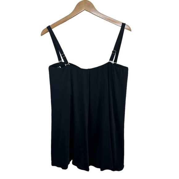 LAUREN RALPH LAUREN PLUS SIZE BLACK BANDEAU FLYAWAY ONE-PIECE SWIMSUIT SIZE 18W - Picture 4 of 13